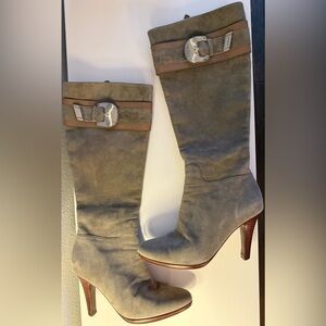 COLE HAAN x Nike Air Grey Suede Tall Heeled Boots / Womens Size 6.5B